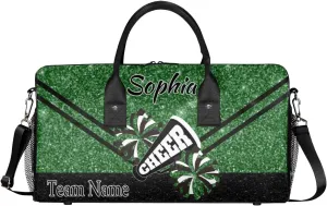 Personalized Cheer Bag, Custom Dance Ballet Bag with Name, Custom Cheer Training Practice Gym Bag Travel Sport Duffel Bag for Women, Dark Green Glitter