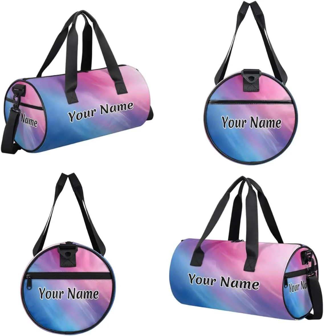 Personalized Duffel Bag for Women, Custom Colorful Multicolour Gym Bag for Sports, Waterproof Dance Bag with Name, Lightweight Carryon Gym Bag, Rainbow