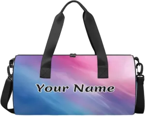 Personalized Duffel Bag for Women, Custom Colorful Multicolour Gym Bag for Sports, Waterproof Dance Bag with Name, Lightweight Carryon Gym Bag, Rainbow
