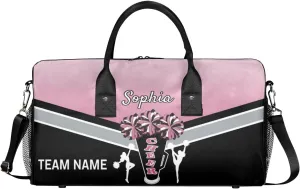 Personalized Name Cheer Bags for Cheerleaders, Custom Travel Duffle Bag, Custom Sports Bag for Women, Cheerleading Overnight Weekender Bag, Dark Pink Gradient