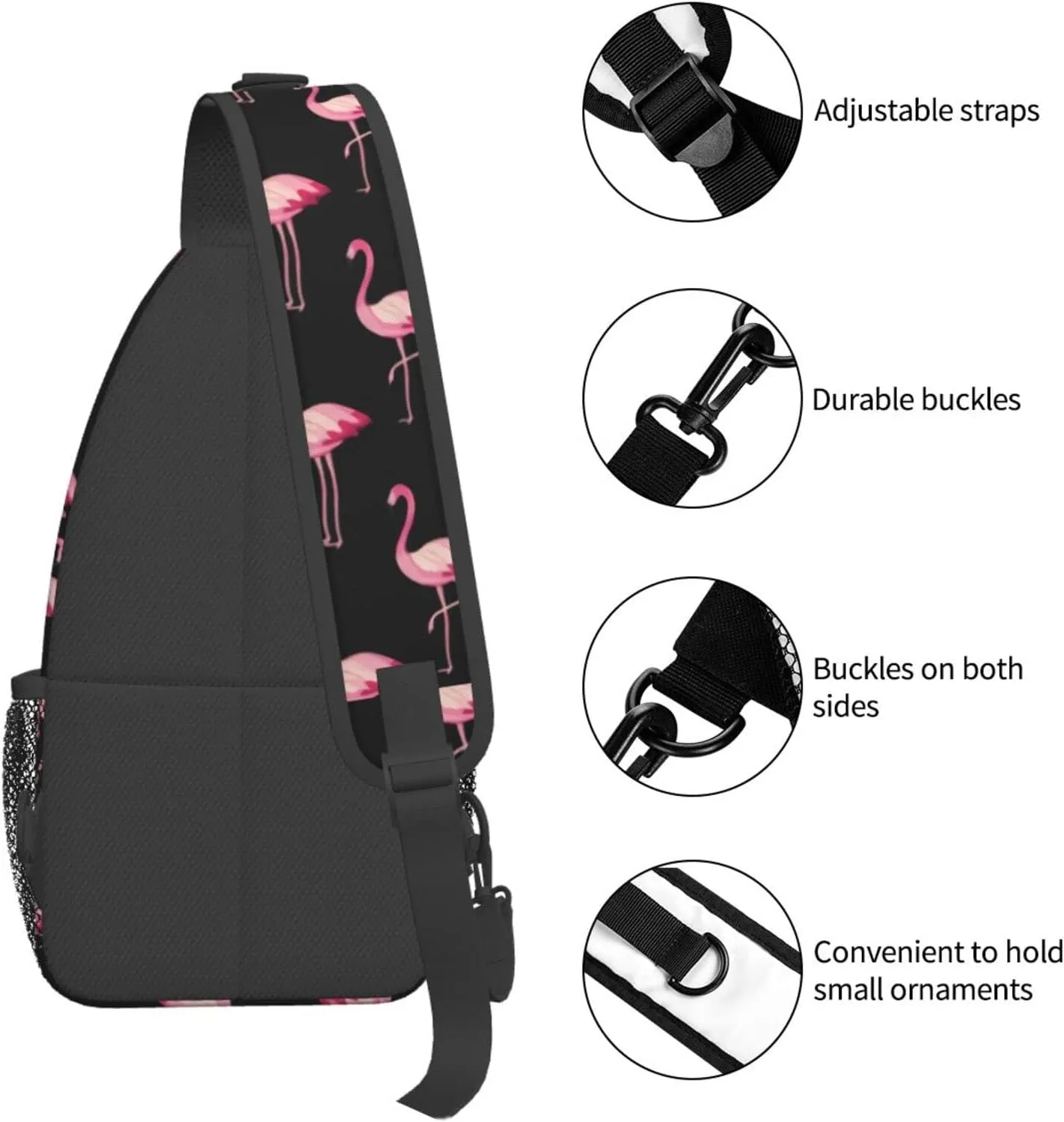 Pink Flamingo Sling Bag Chest Bags Crossbody Shoulder Backpack Travel Hiking Daypack For Men Women