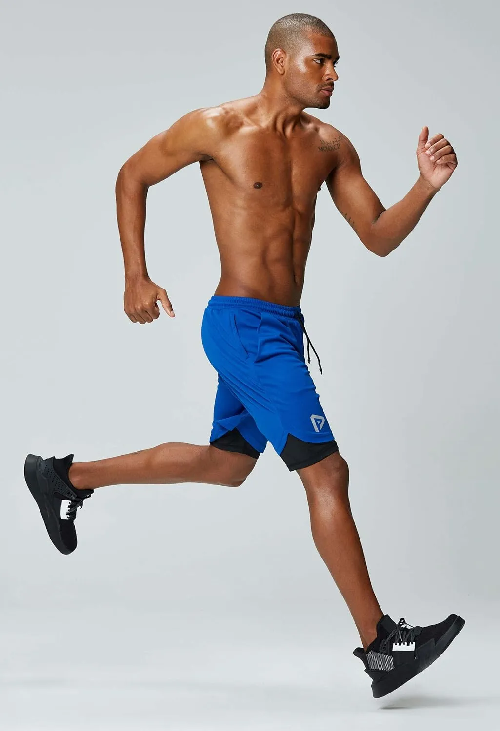 Pinkbomb Men's 2 in 1 Running Shorts Gym Workout Quick Dry Mens Shorts with Phone Pocket