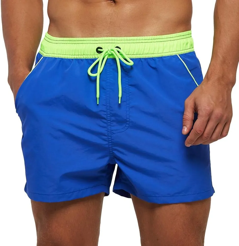 Pioneer Camp Men's Swim Trunks with Back Zipper Pockets and Mesh Lining Quick Dry Athletic Swimwear Shorts Bathing Suit
