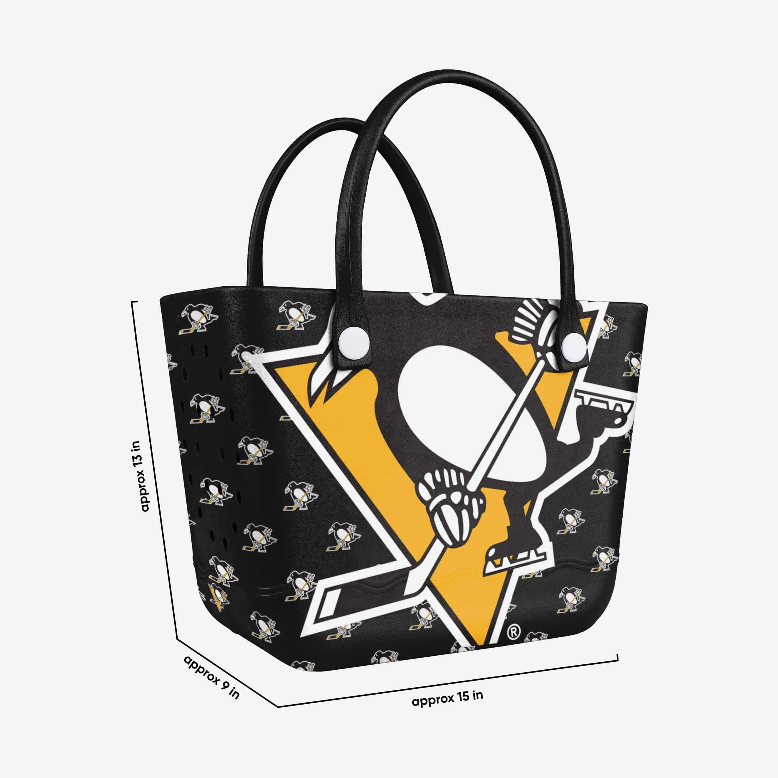 Pittsburgh Penguins Big Logo Mini Print Tailgate Tote Bag