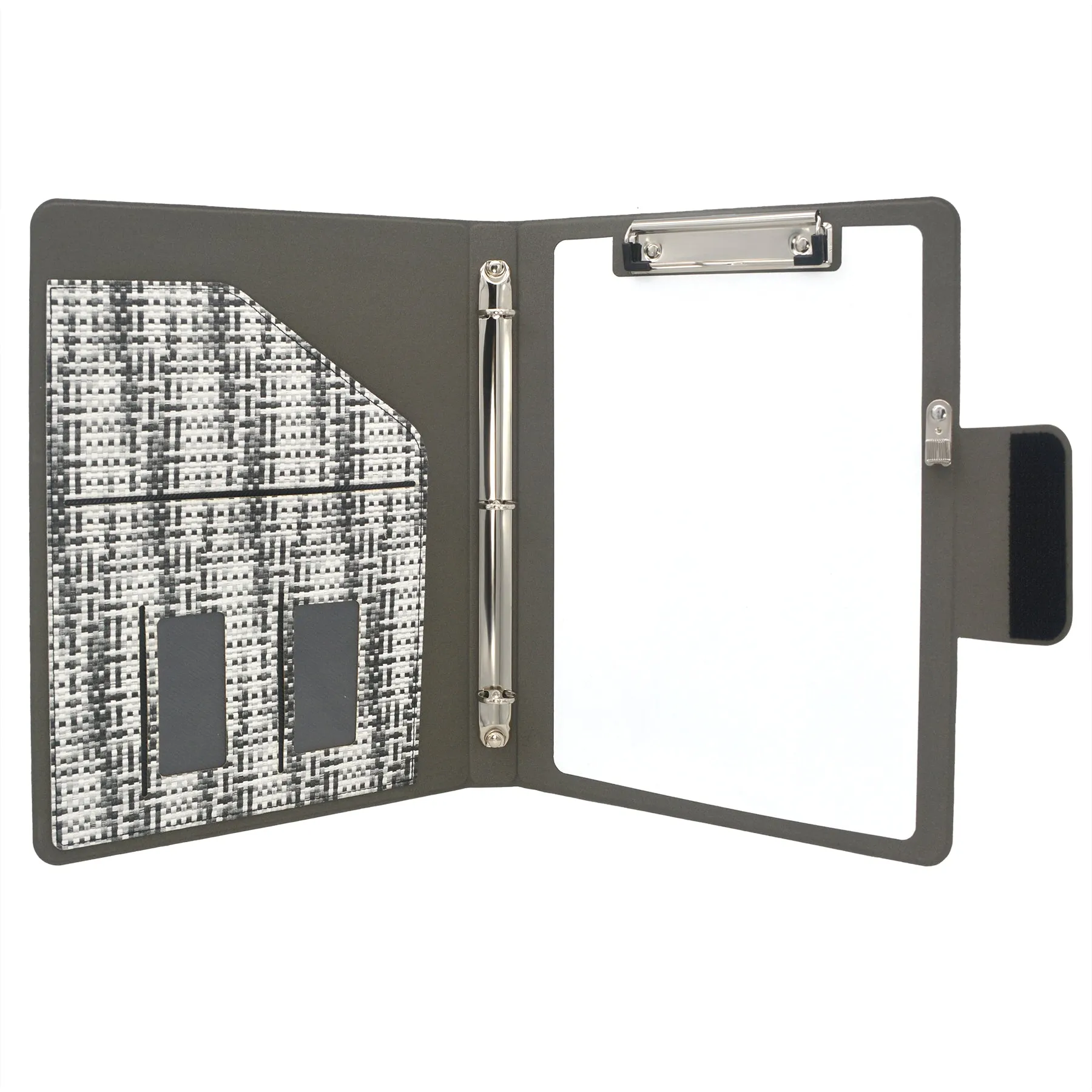 Pixel Style Portfolio Whiteboard Padfolio with Expanded Document Bag, 3-Ring Binder Business Organizer Portfolio Case