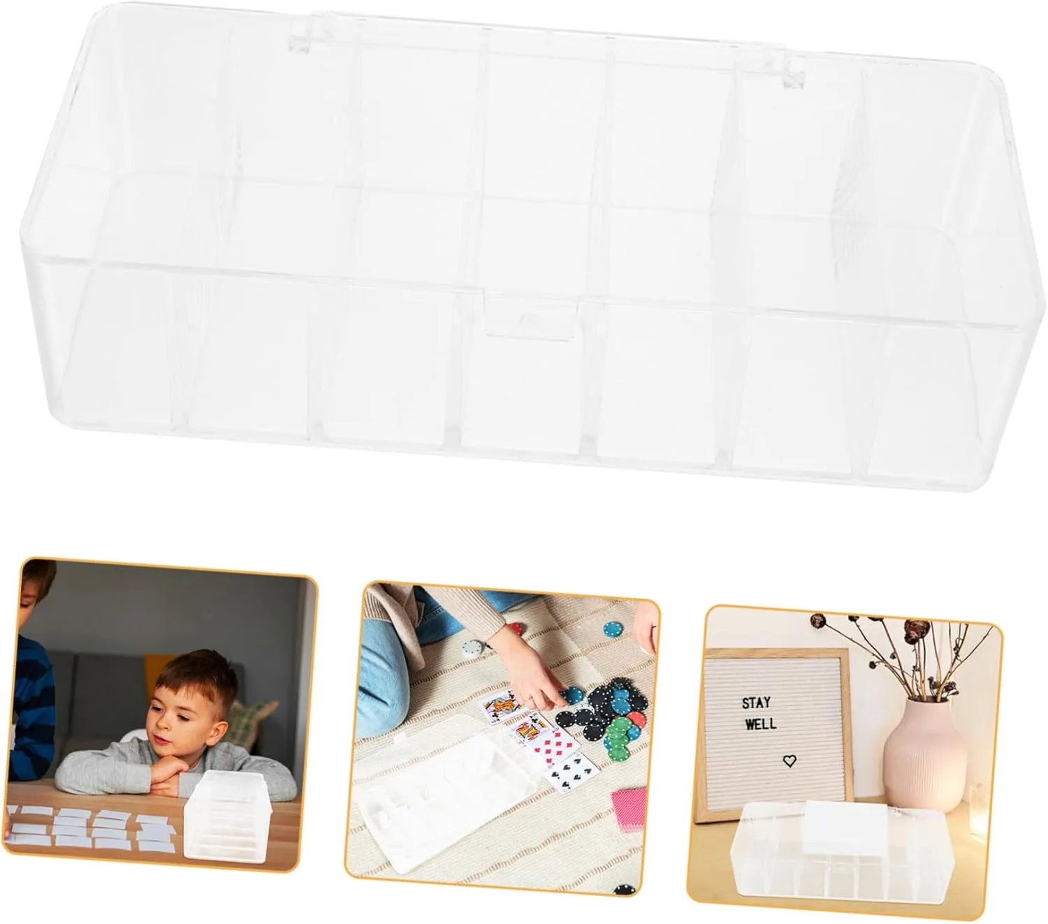 Plastic Card Storage Box Organizer for Trading Cards and More Compact and for Use