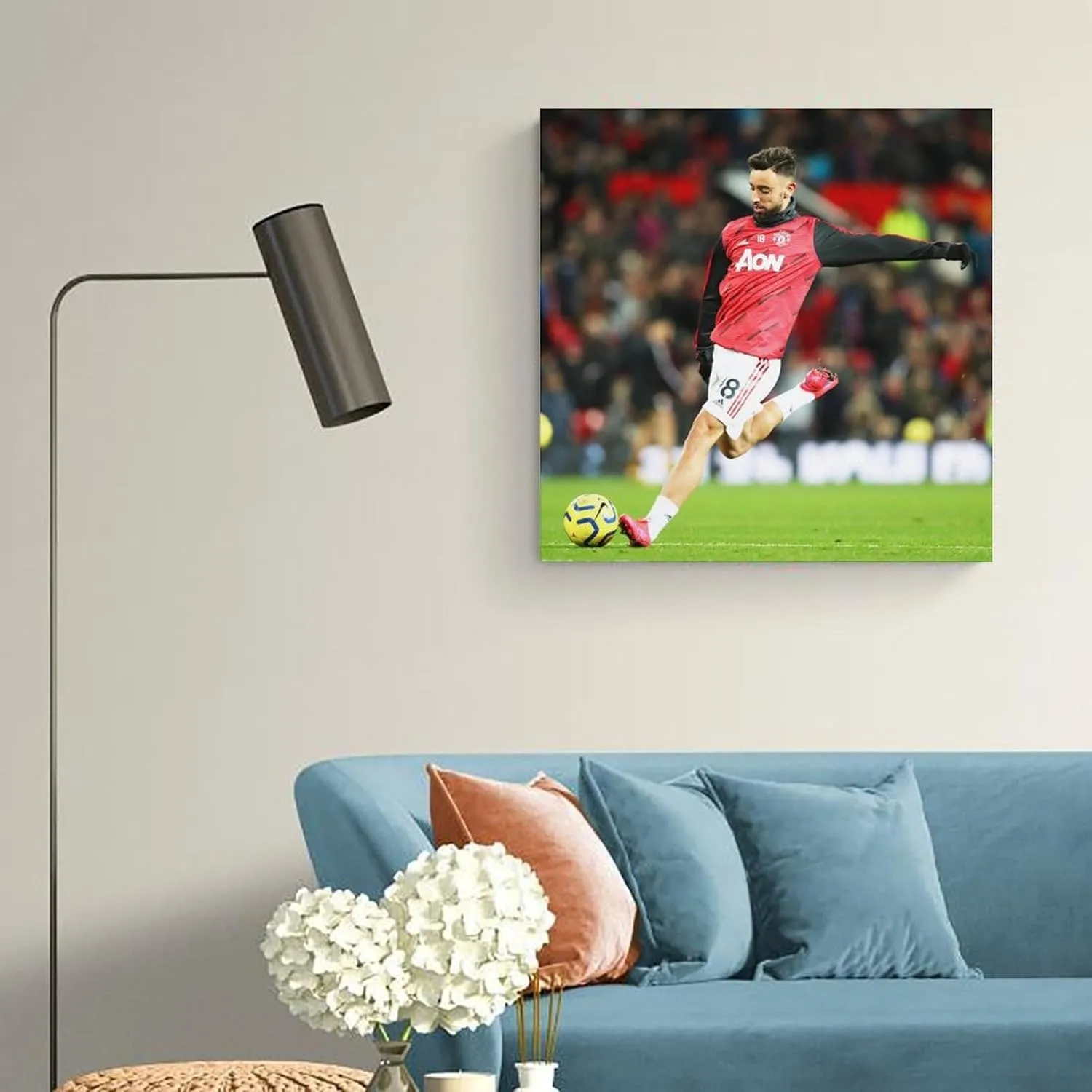 Player Bruno Fernandes Poster Decorative Painting Canvas Wall Art Living Rooms Bedroom Painting 12x12inch(30x30cm)