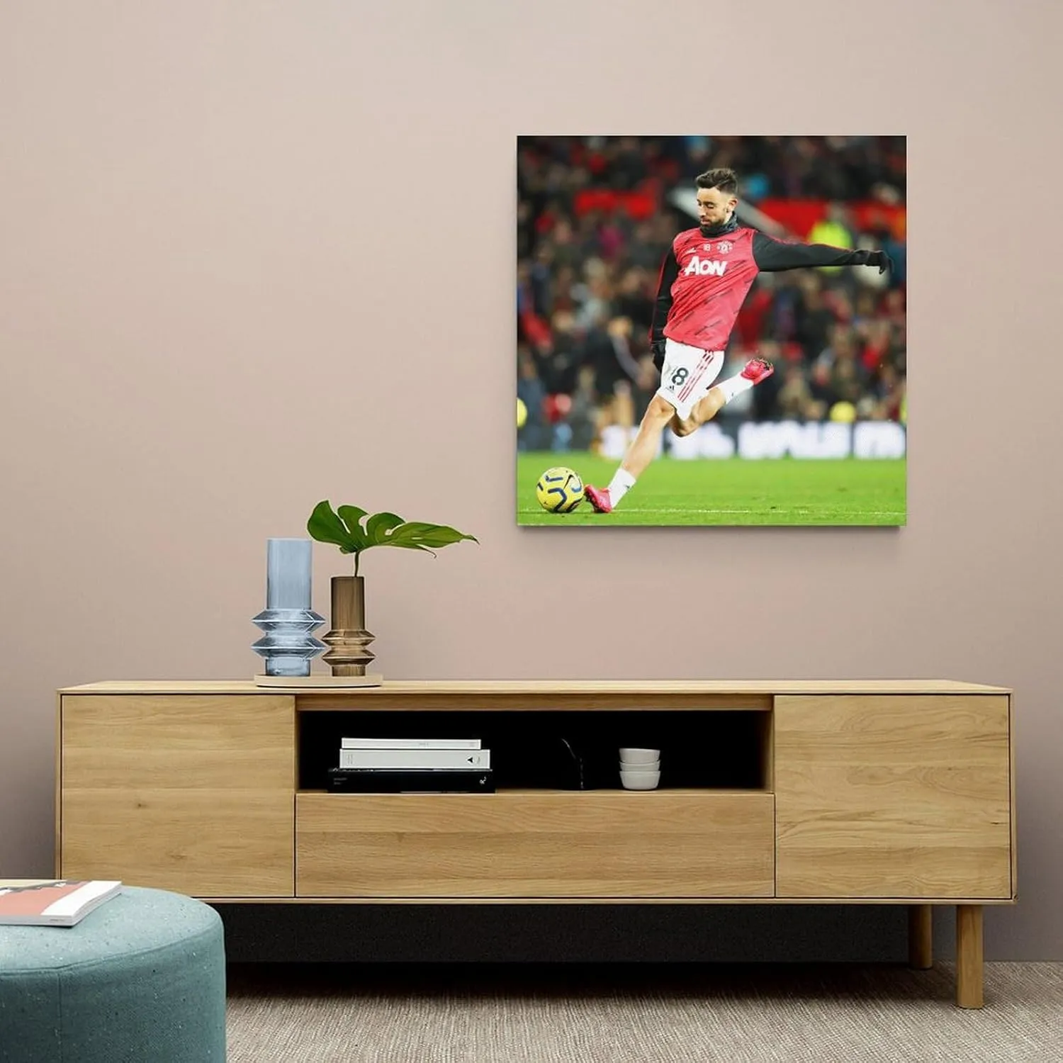 Player Bruno Fernandes Poster Decorative Painting Canvas Wall Art Living Rooms Bedroom Painting 12x12inch(30x30cm)