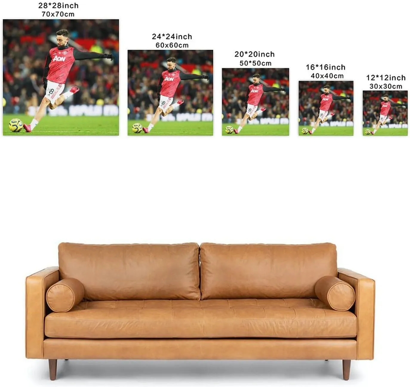 Player Bruno Fernandes Poster Decorative Painting Canvas Wall Art Living Rooms Bedroom Painting 12x12inch(30x30cm)