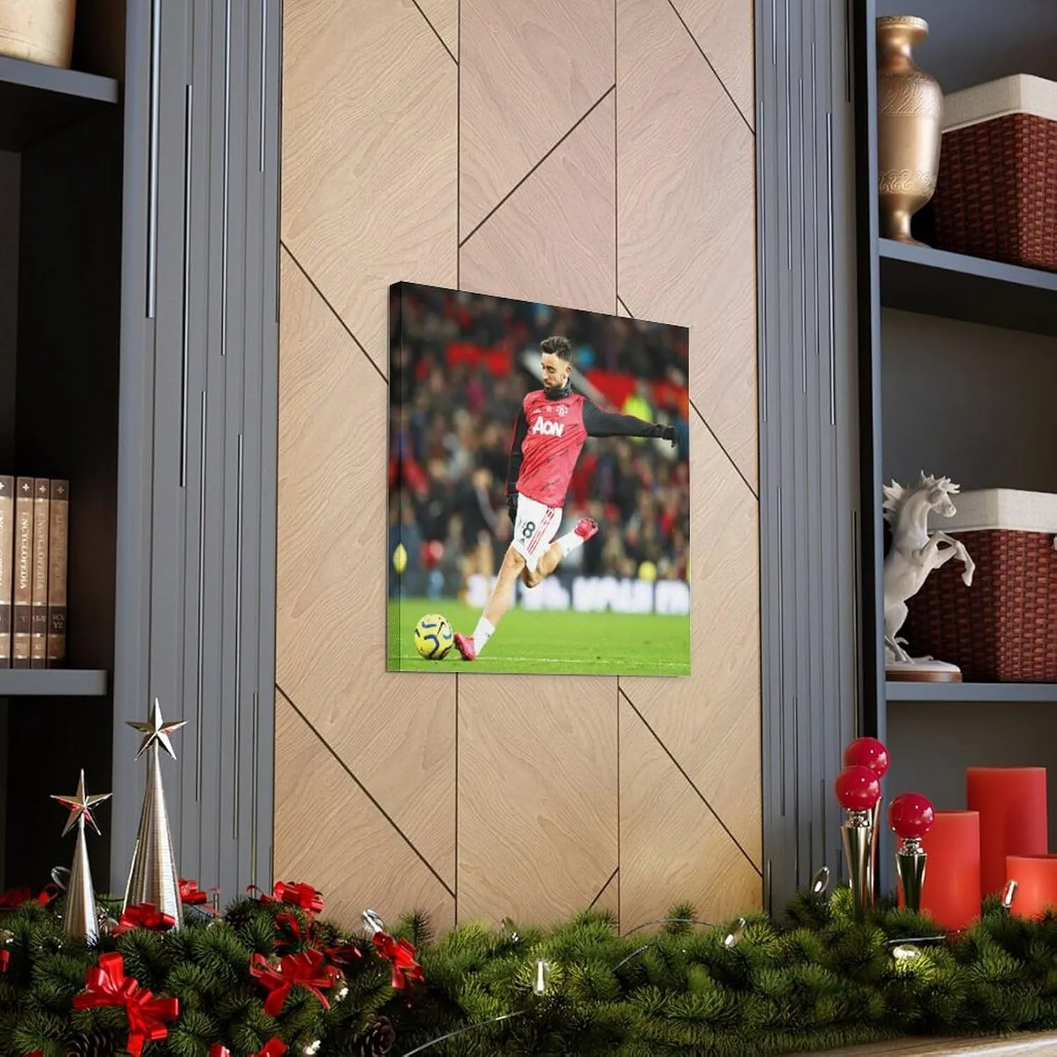 Player Bruno Fernandes Poster Decorative Painting Canvas Wall Art Living Rooms Bedroom Painting 12x12inch(30x30cm)