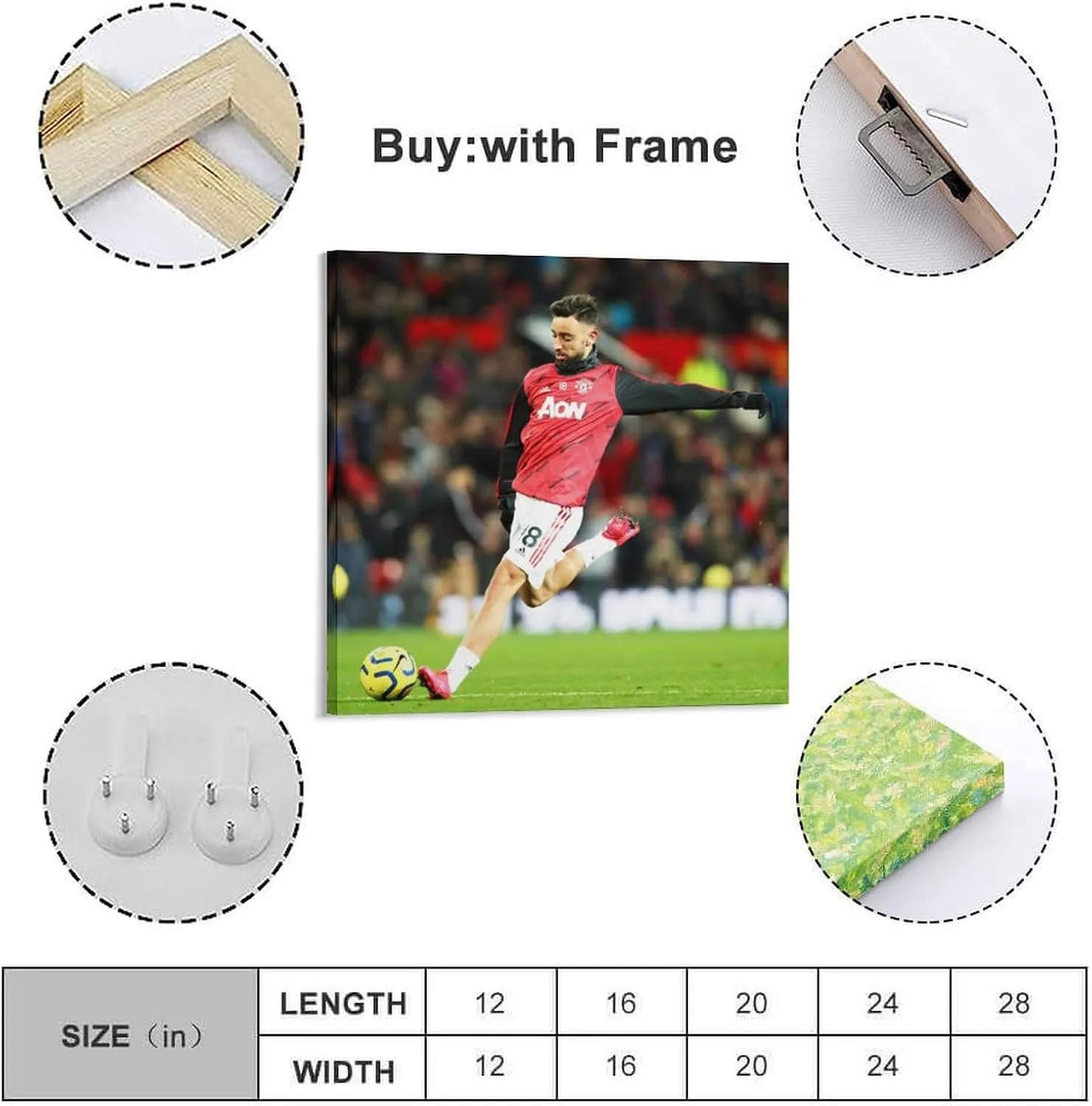 Player Bruno Fernandes Poster Decorative Painting Canvas Wall Art Living Rooms Bedroom Painting 12x12inch(30x30cm)