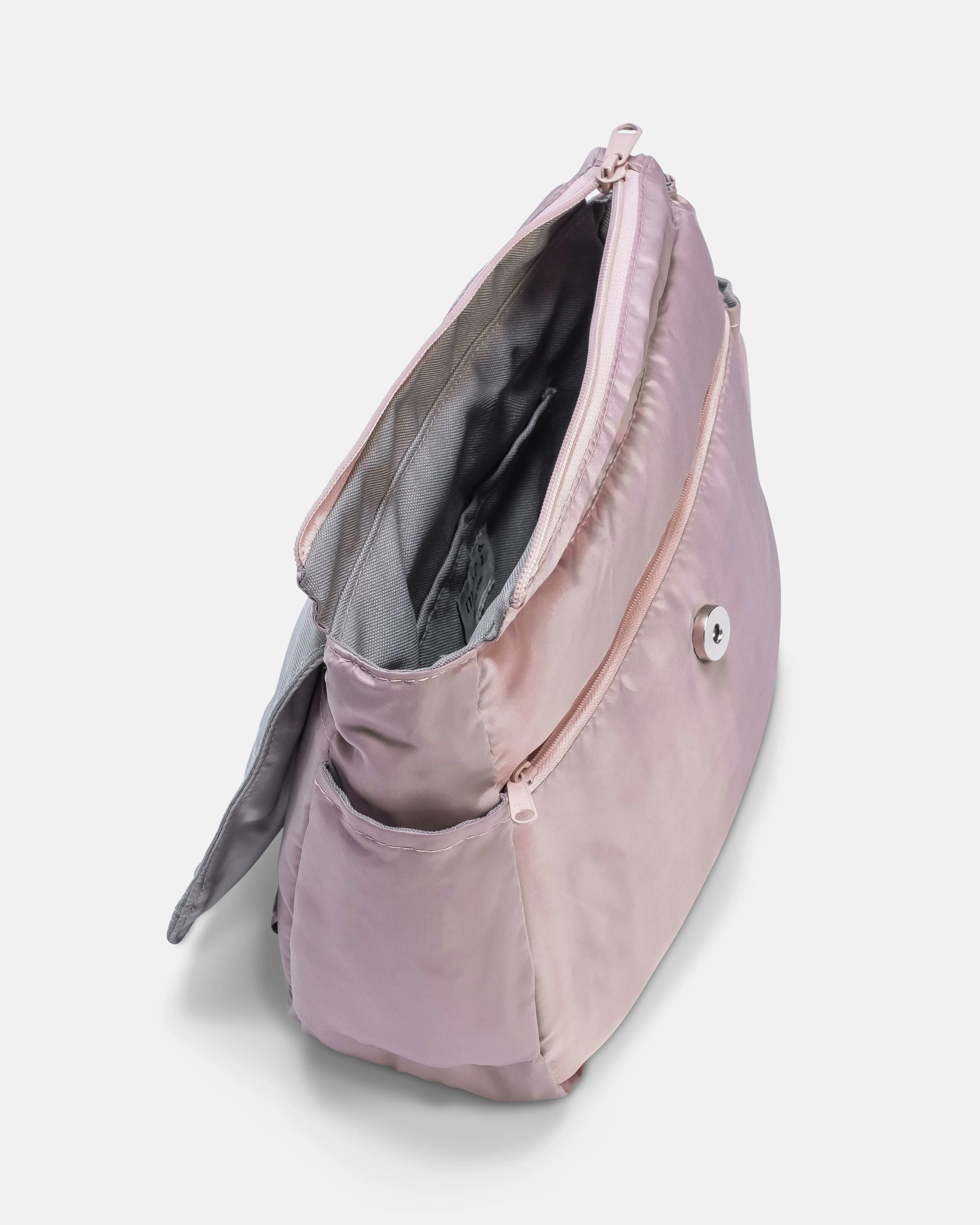 Pleats Pink Grey Multi-Carry Crossbody Bag