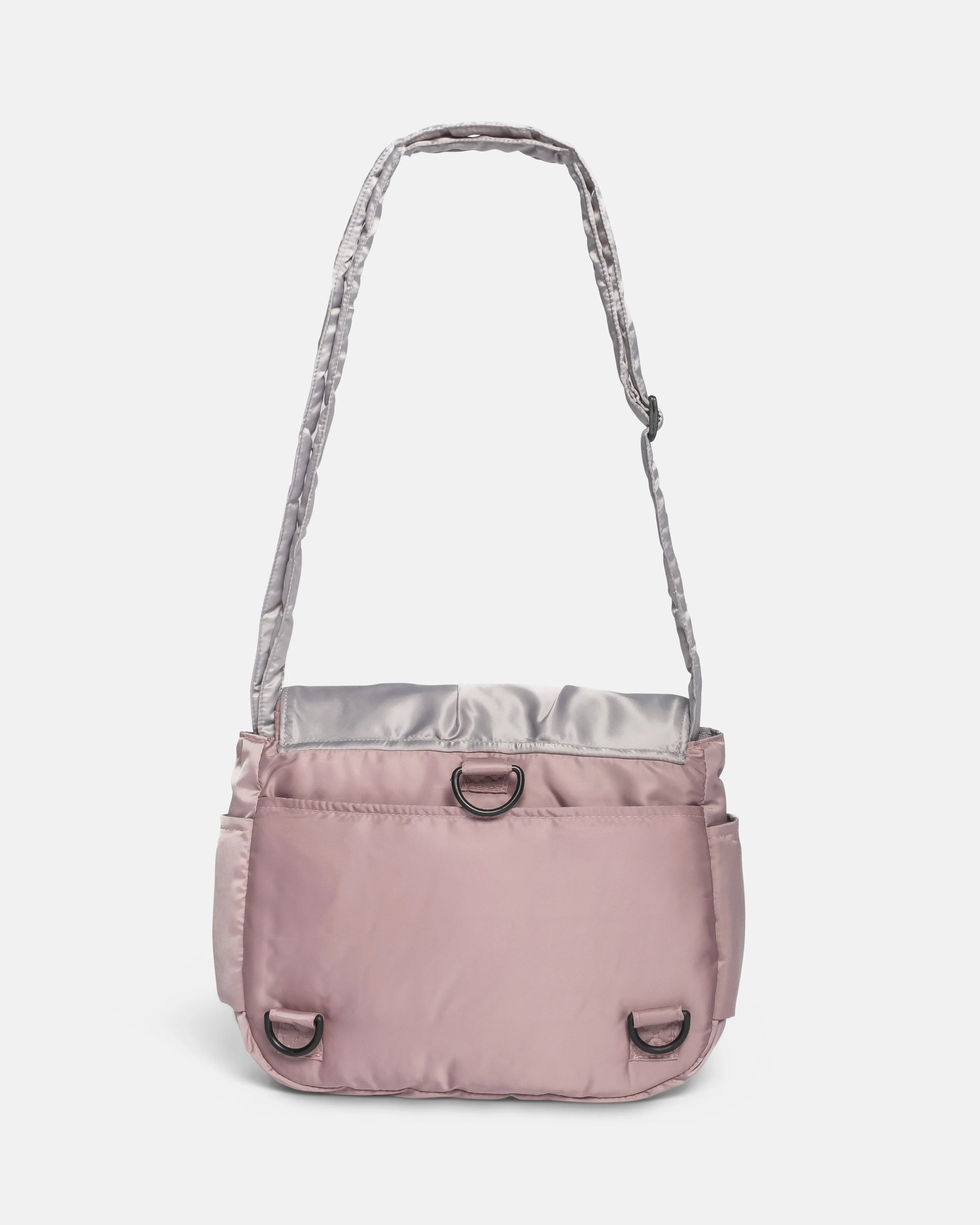 Pleats Pink Grey Multi-Carry Crossbody Bag