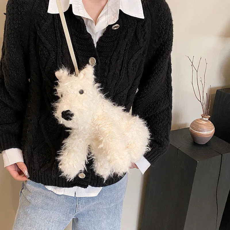 Plush Doll Sausage Dog West Highland Crossbody Bags