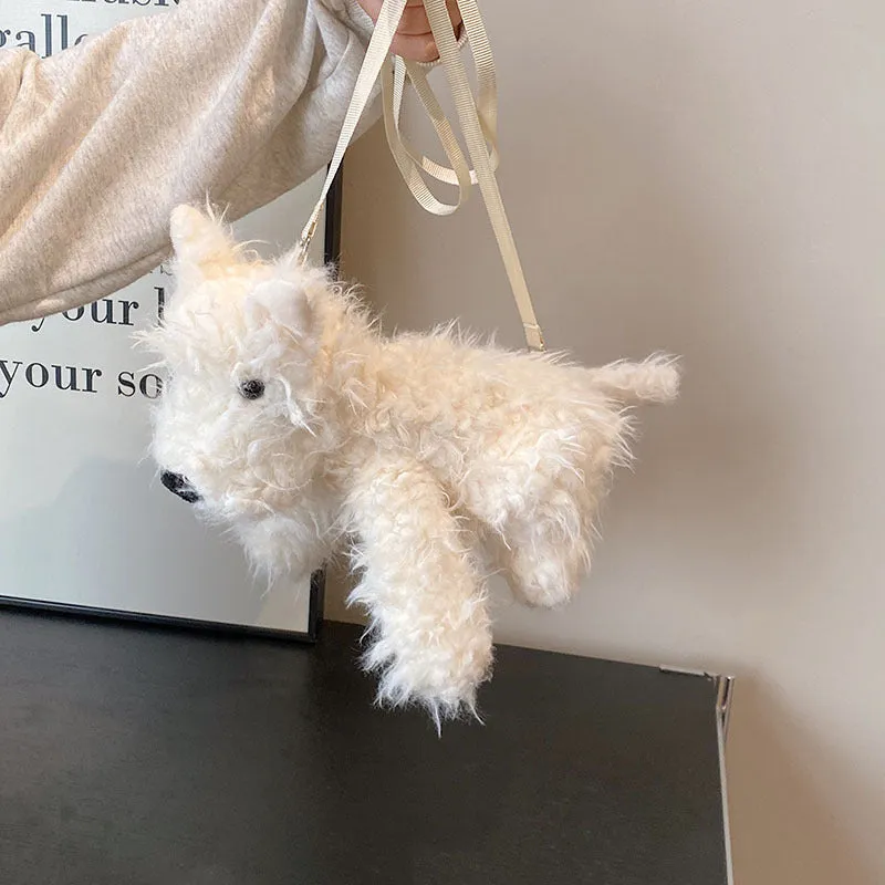 Plush Doll Sausage Dog West Highland Crossbody Bags