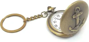 Pocket Watch Metal Keychain Anchor Retro Vintage for Gifting With Key Ring Anti-Rust (Pack Of 1)