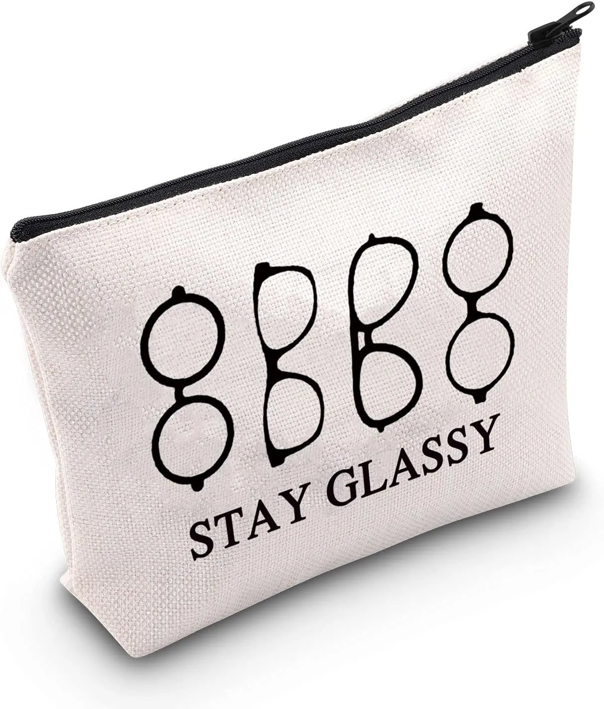POFULL Optometrist Travel Cosmetic Bag Gift Eye Doctor Vision Gifts Stay Glassy Cosmetic Bag Zipper Pouch For Optometrist Optician