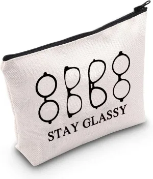 POFULL Optometrist Travel Cosmetic Bag Gift Eye Doctor Vision Gifts Stay Glassy Cosmetic Bag Zipper Pouch For Optometrist Optician
