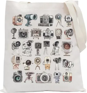 POFULL Photographer Gift Camera Lover Gift Photography Gifts Cameraman Gift Photographer Jobs Gift Camera Tote Bag