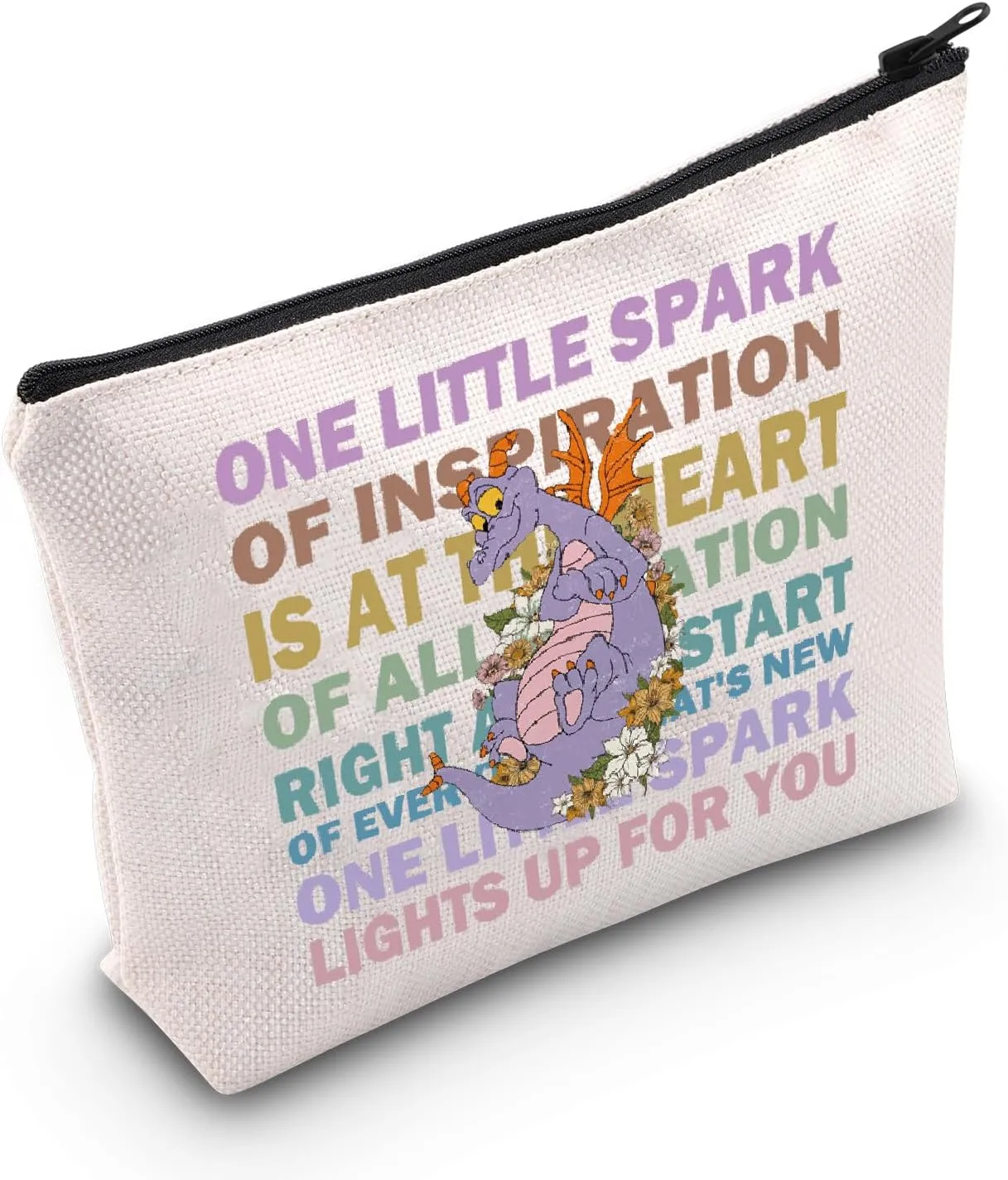 POFULL Purple Dragon Gift One Little Spark Of Inspiration Tote Bag(One Little Dragon Bag)