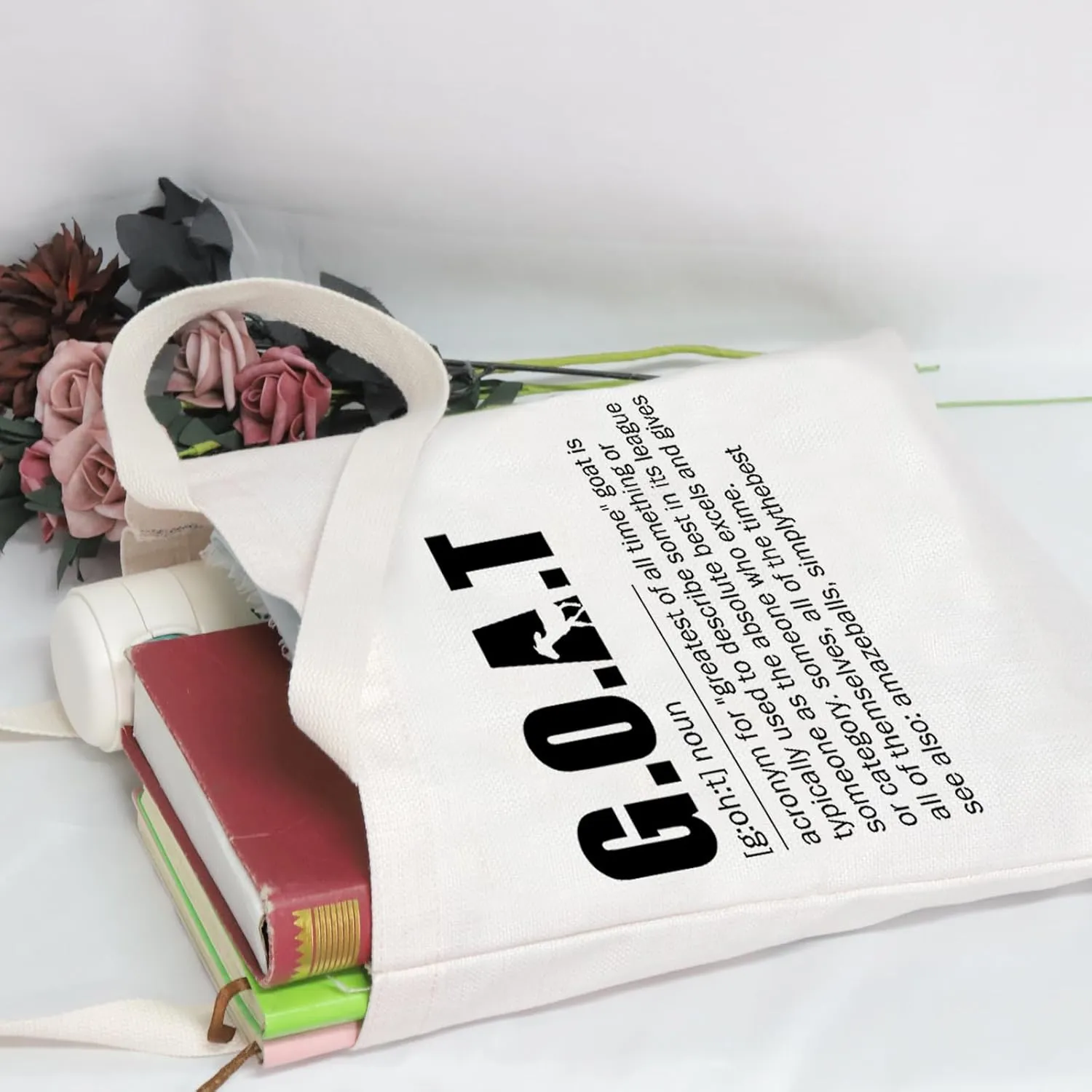 POFULL Special Person Gifts G.O.A.T Greatest Of All Time Cosmetic Bag Goat Inspirational Gift (G.O.A.T tote Bag)