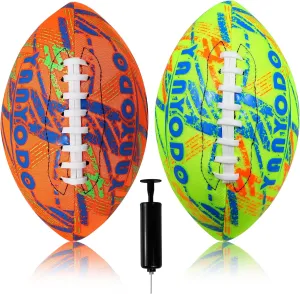 Pool Beach Water Football - 2 Pack Waterproof Football Great Grip for Swimming Pool Beach Lake Park Backyard Outdoor Play