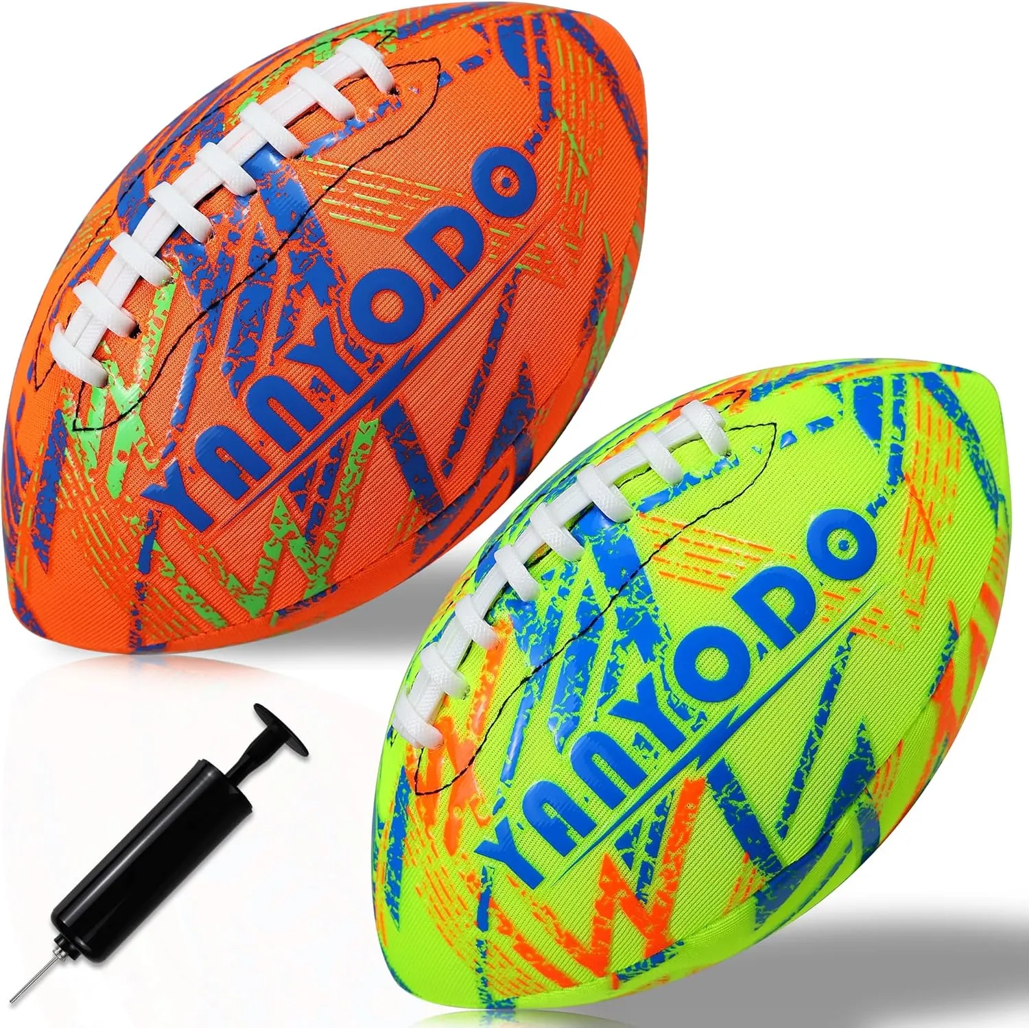 Pool Beach Water Football - 2 Pack Waterproof Football Great Grip for Swimming Pool Beach Lake Park Backyard Outdoor Play