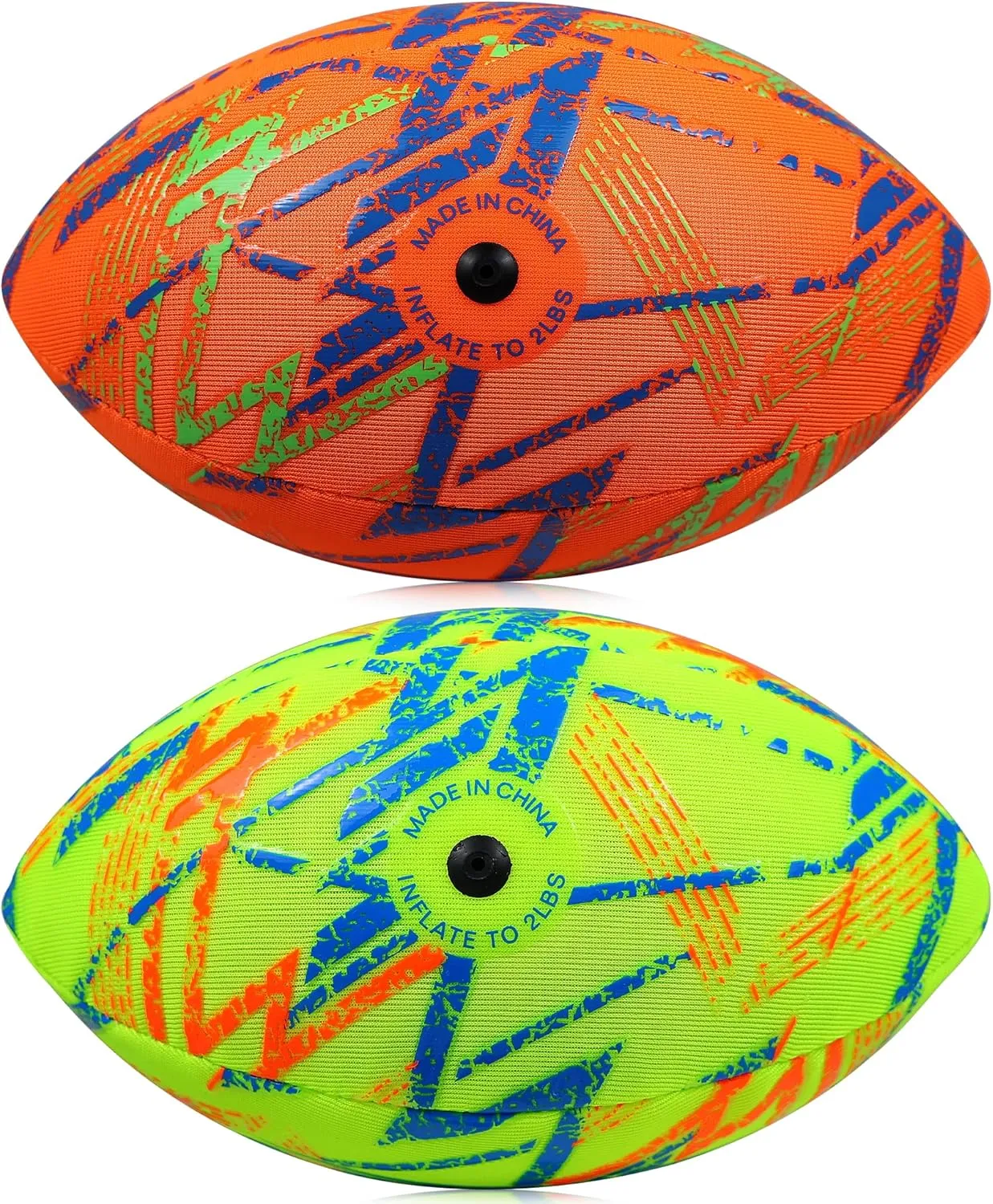 Pool Beach Water Football - 2 Pack Waterproof Football Great Grip for Swimming Pool Beach Lake Park Backyard Outdoor Play