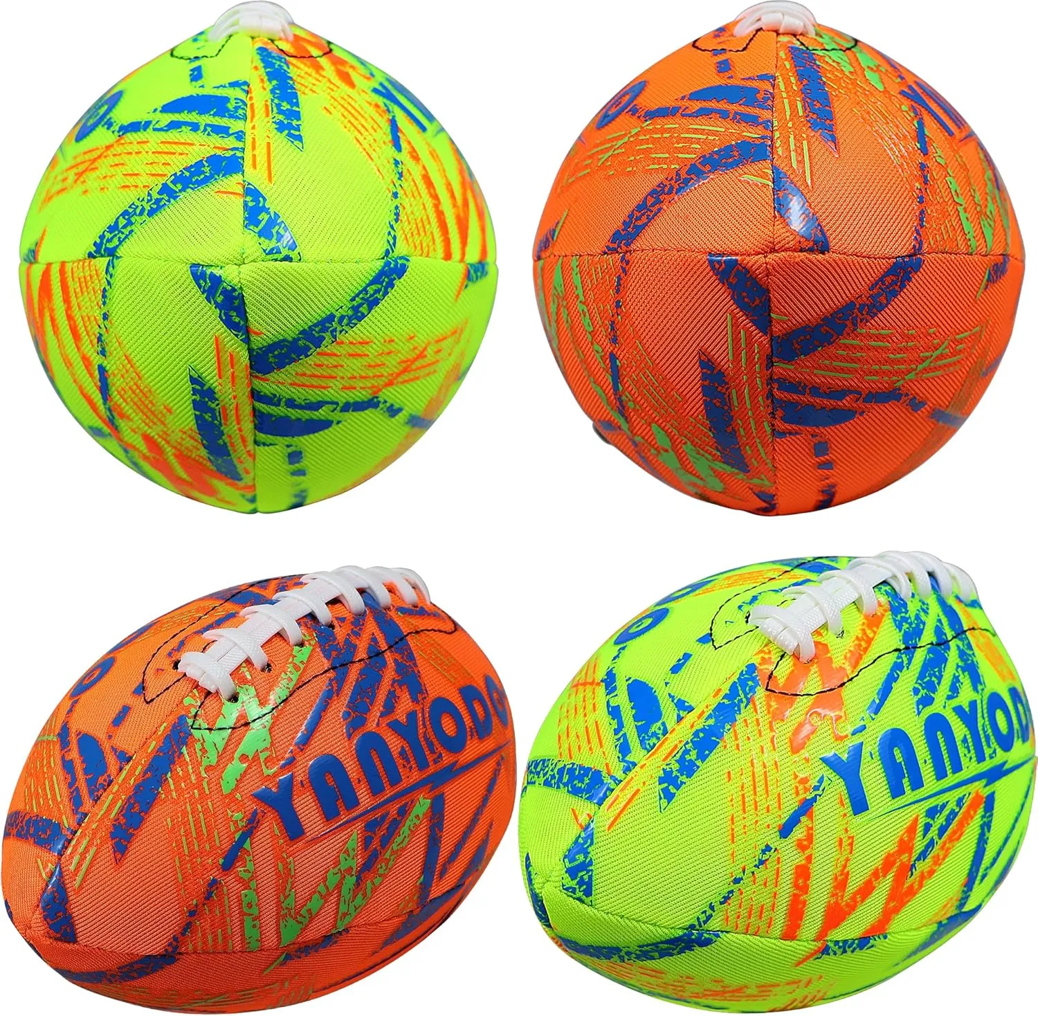 Pool Beach Water Football - 2 Pack Waterproof Football Great Grip for Swimming Pool Beach Lake Park Backyard Outdoor Play