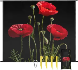 Poppy Beach Blanket for Adults, 59" x 68" Waterproof Outdoor Picnic Blanket Mat Sand Proof Extra Large Red Flower Picnic Mat for Beach Travel Camping