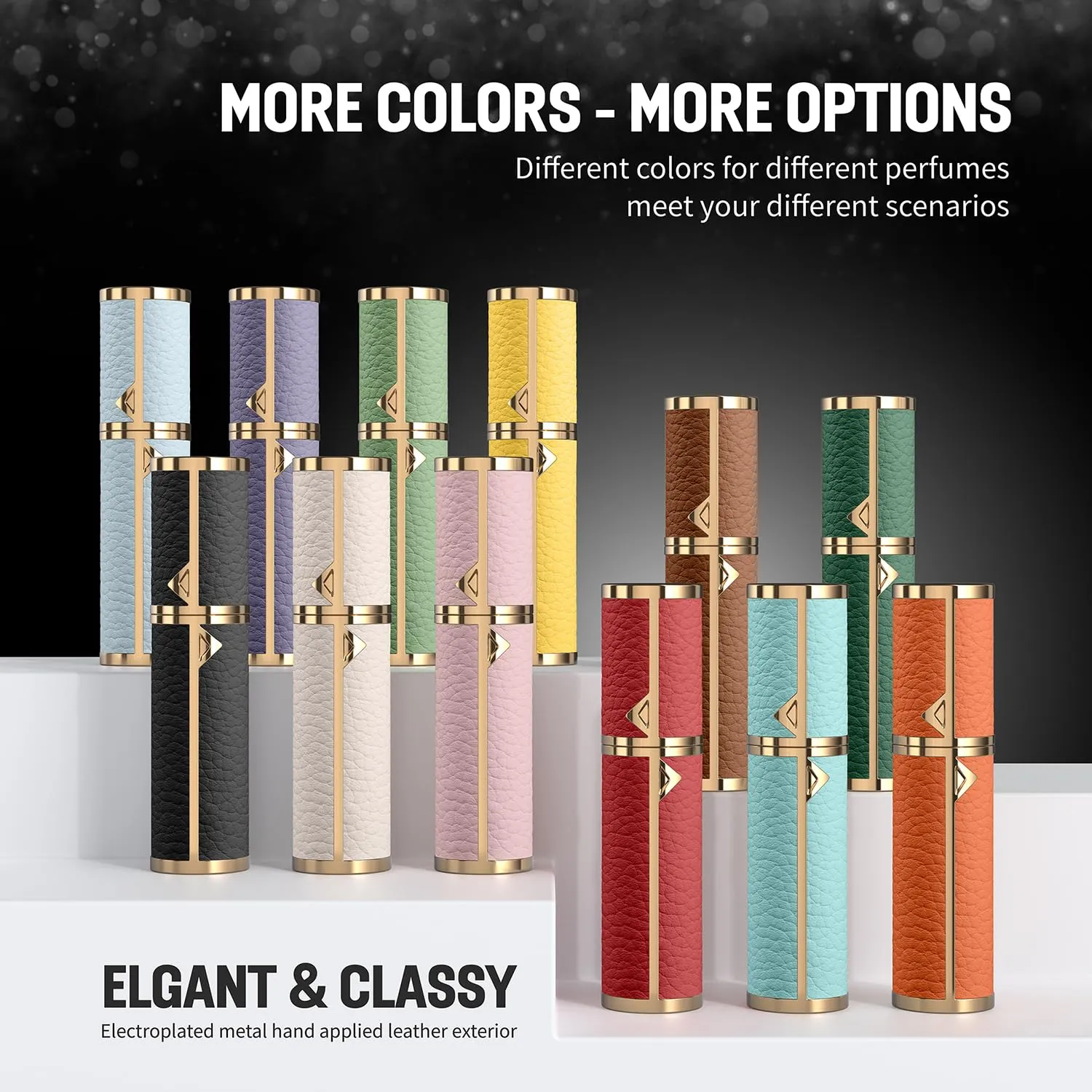 Portable Mini Refillable Atomizer, Cowhide Material, Travel Perfume Bottle Refillable-Your Travel and Business Necessities, 5ml (White)
