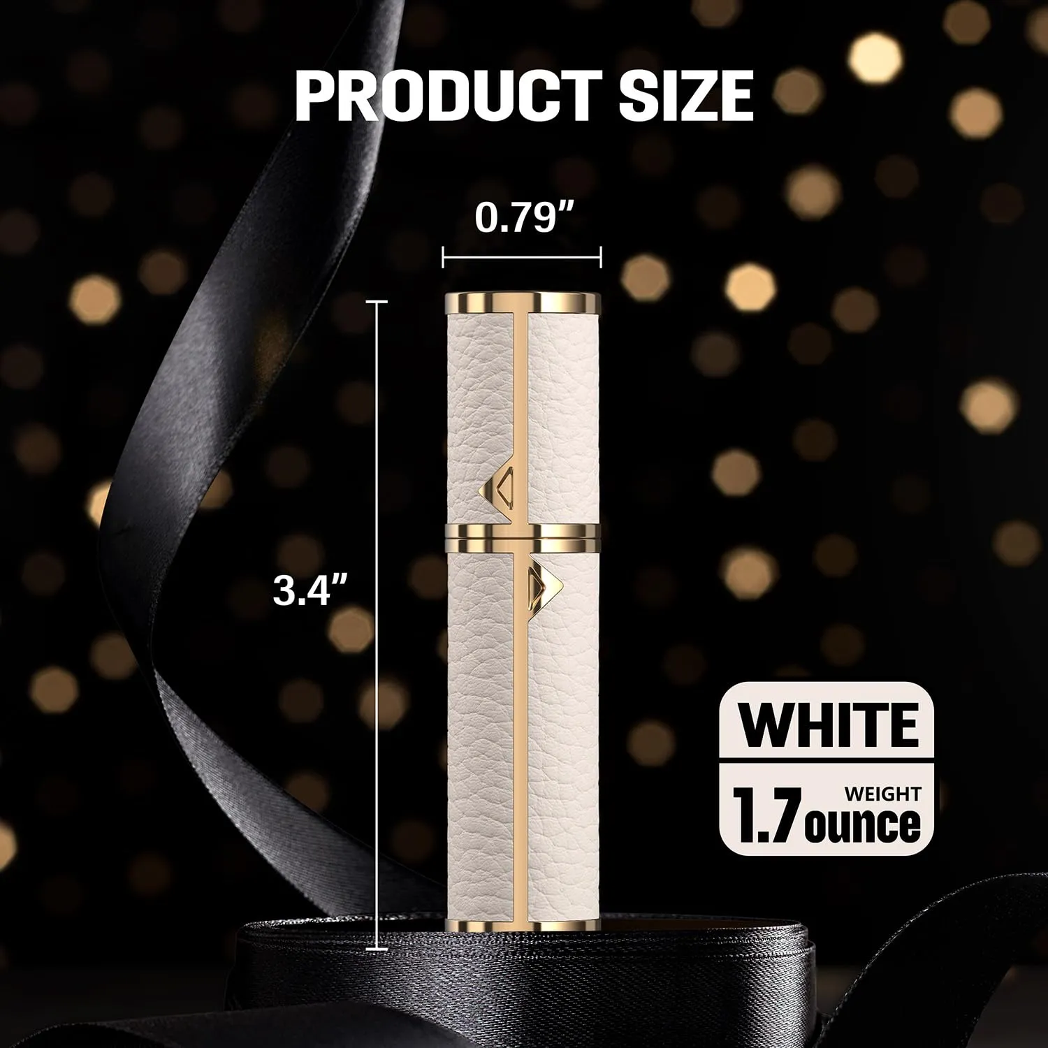 Portable Mini Refillable Atomizer, Cowhide Material, Travel Perfume Bottle Refillable-Your Travel and Business Necessities, 5ml (White)
