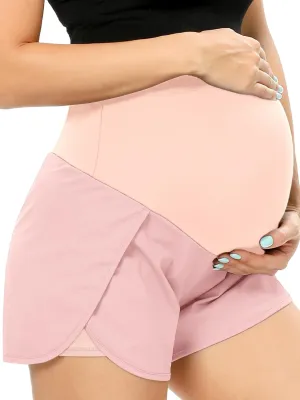 POSHGLAM Women‘s Maternity Shorts Over Belly Workout Running Casual Summer Pregnancy Shorts