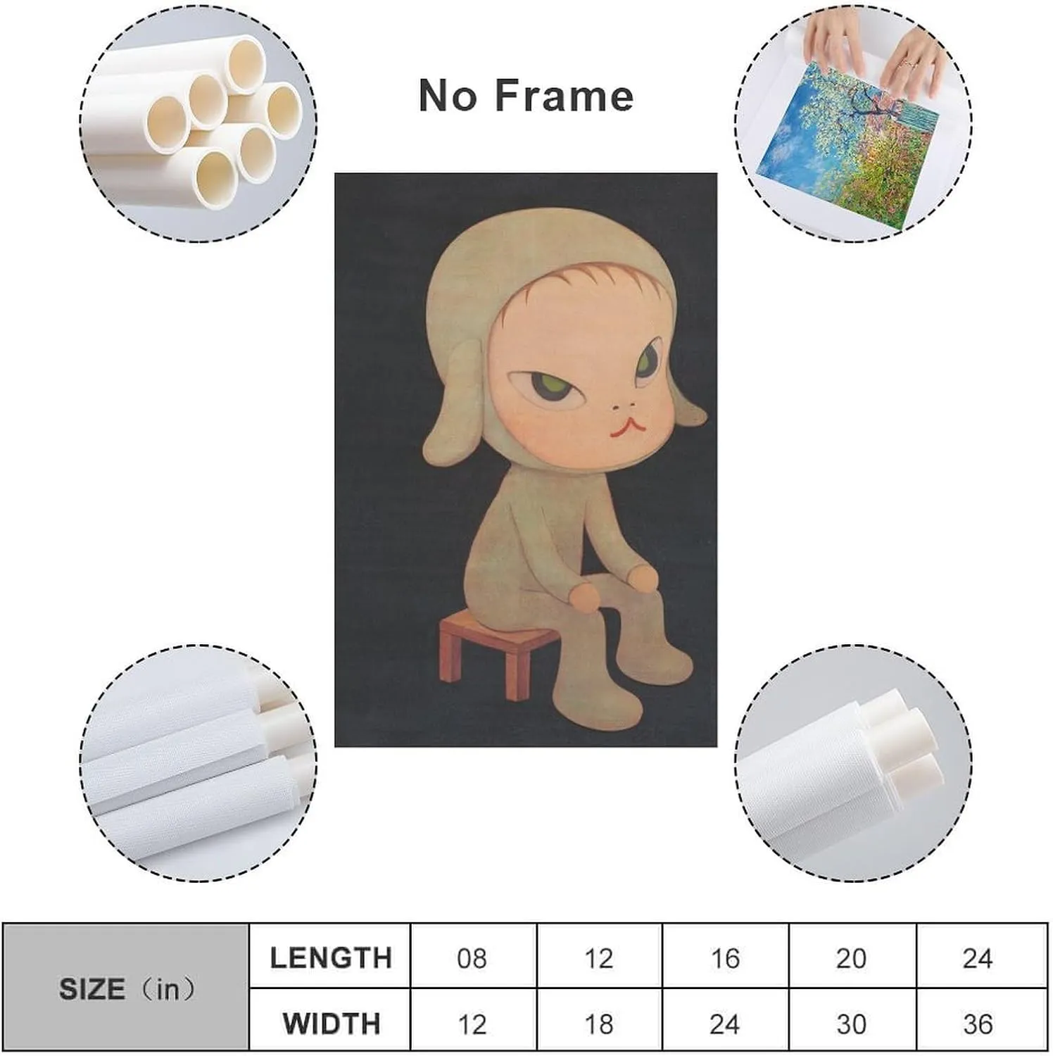 Posters for Room Aesthetic Nara Yoshitomo Decorations for Bedroom Picture Print Wall Art Poster Painting Canvas Posters Artworks Gift Idea Room Aesthetic 24x36inch(60x90cm)