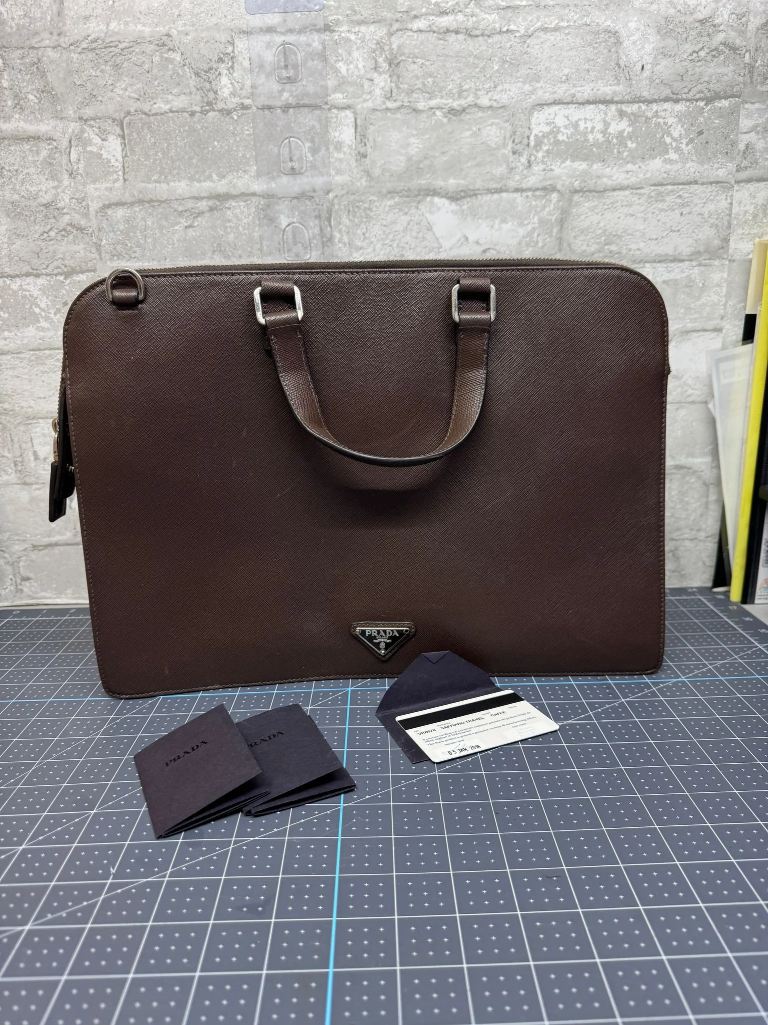 Prada Saffiano Leather Business Bag