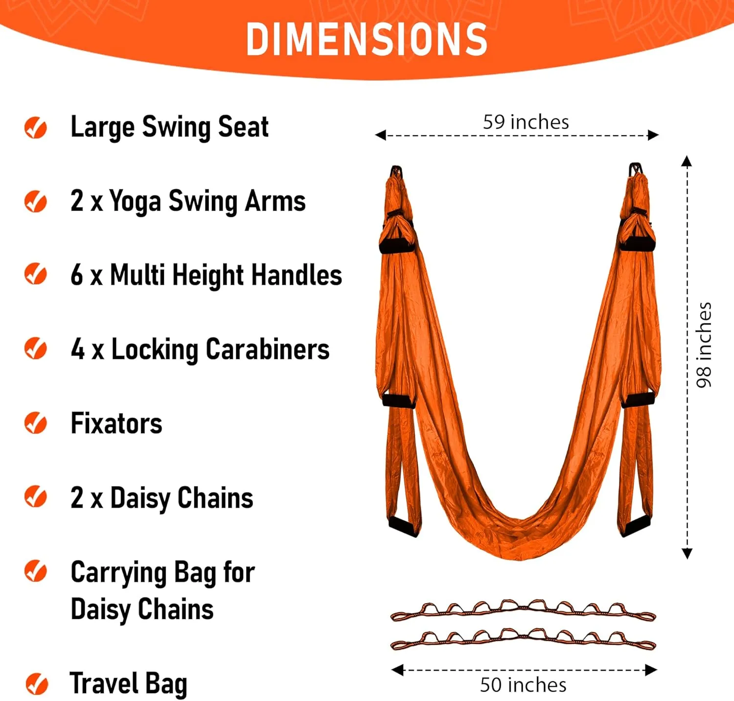 Premium Aerial Hammock Anti gravity Yoga Swing Kit - Acrobat Flying Sling Set for Indoor and Outdoor Inversion Therapy
