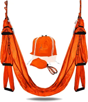Premium Aerial Hammock Anti gravity Yoga Swing Kit - Acrobat Flying Sling Set for Indoor and Outdoor Inversion Therapy