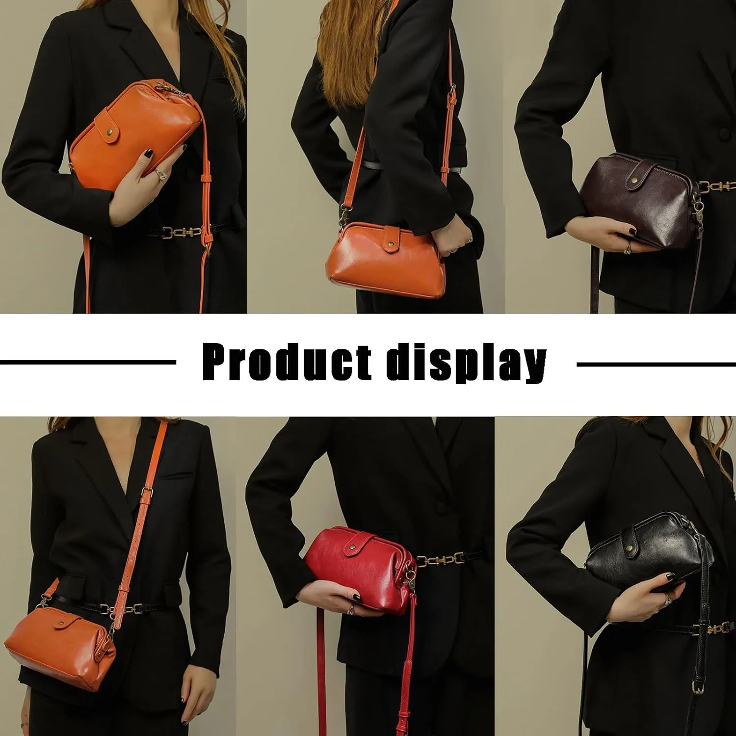 Premium Leather Retro Handmade Doctor Bag,Dr bag - retro handmade bag,Crossbody Unique Opening Small Vintage Phone Purse Handbags for Women (Brown)