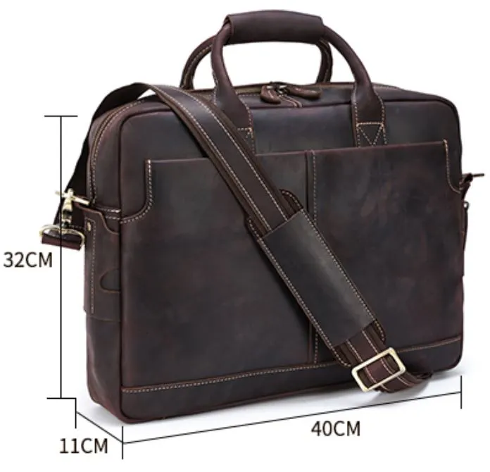 Premium Quality Cow Hide Leather Satchel / Lap Top Bag