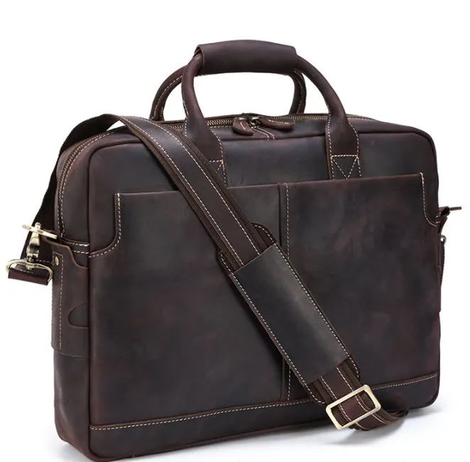 Premium Quality Cow Hide Leather Satchel / Lap Top Bag