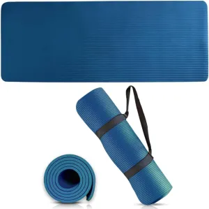 Premium Quality NBR made Yoga Mat with Carry strap for Floor Excercises | Non Slippery sweat resistant | Everyday Yoga | Indoor & Outdoor Excercises | Male and Female Fitness | Extra Cushion | Environmental Safe
