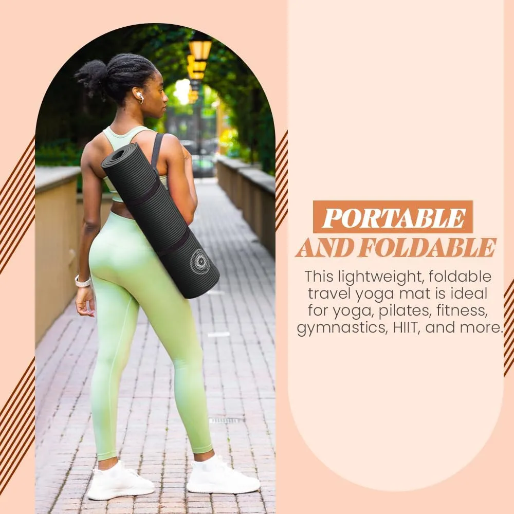 Premium Quality NBR made Yoga Mat with Carry strap for Floor Excercises | Non Slippery sweat resistant | Everyday Yoga | Indoor & Outdoor Excercises | Male and Female Fitness | Extra Cushion | Environmental Safe
