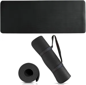 Premium Quality NBR made Yoga Mat with Carry strap for Floor Excercises | Non Slippery sweat resistant | Everyday Yoga | Indoor & Outdoor Excercises | Male and Female Fitness | Extra Cushion | Environmental Safe
