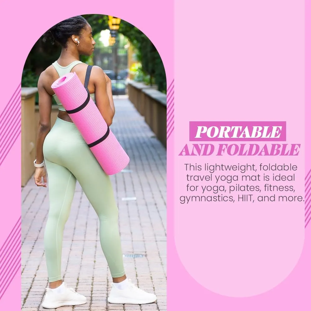 Premium Quality NBR made Yoga Mat with Carry strap for Floor Excercises | Non Slippery sweat resistant | Everyday Yoga | Indoor & Outdoor Excercises | Male and Female Fitness | Extra Cushion | Environmental Safe