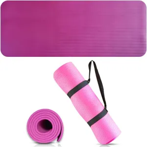 Premium Quality NBR made Yoga Mat with Carry strap for Floor Excercises | Non Slippery sweat resistant | Everyday Yoga | Indoor & Outdoor Excercises | Male and Female Fitness | Extra Cushion | Environmental Safe