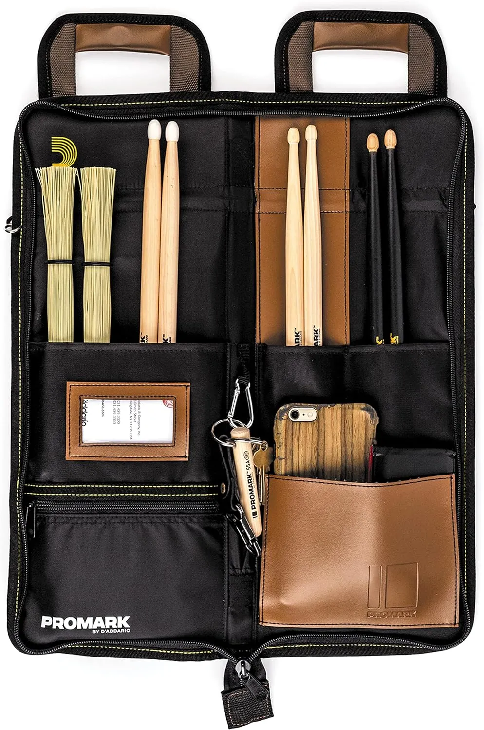 ProMark Drum Stick Bag - Transport Deluxe Drumstick Holder - Drum Sticks Holder Made from Weatherproof Ballistic Nylon and Synthetic Leather - Drumstick Bag Mounts to Tom Drum