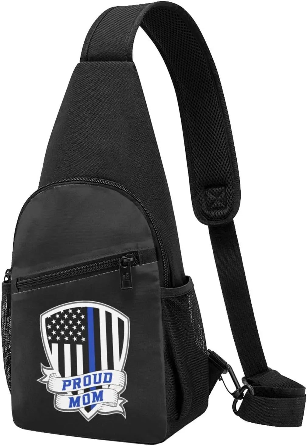 Proud Police Mom Sling Bag Crossbody Backpack Shoulder Casual Daypack Bags for Men Women