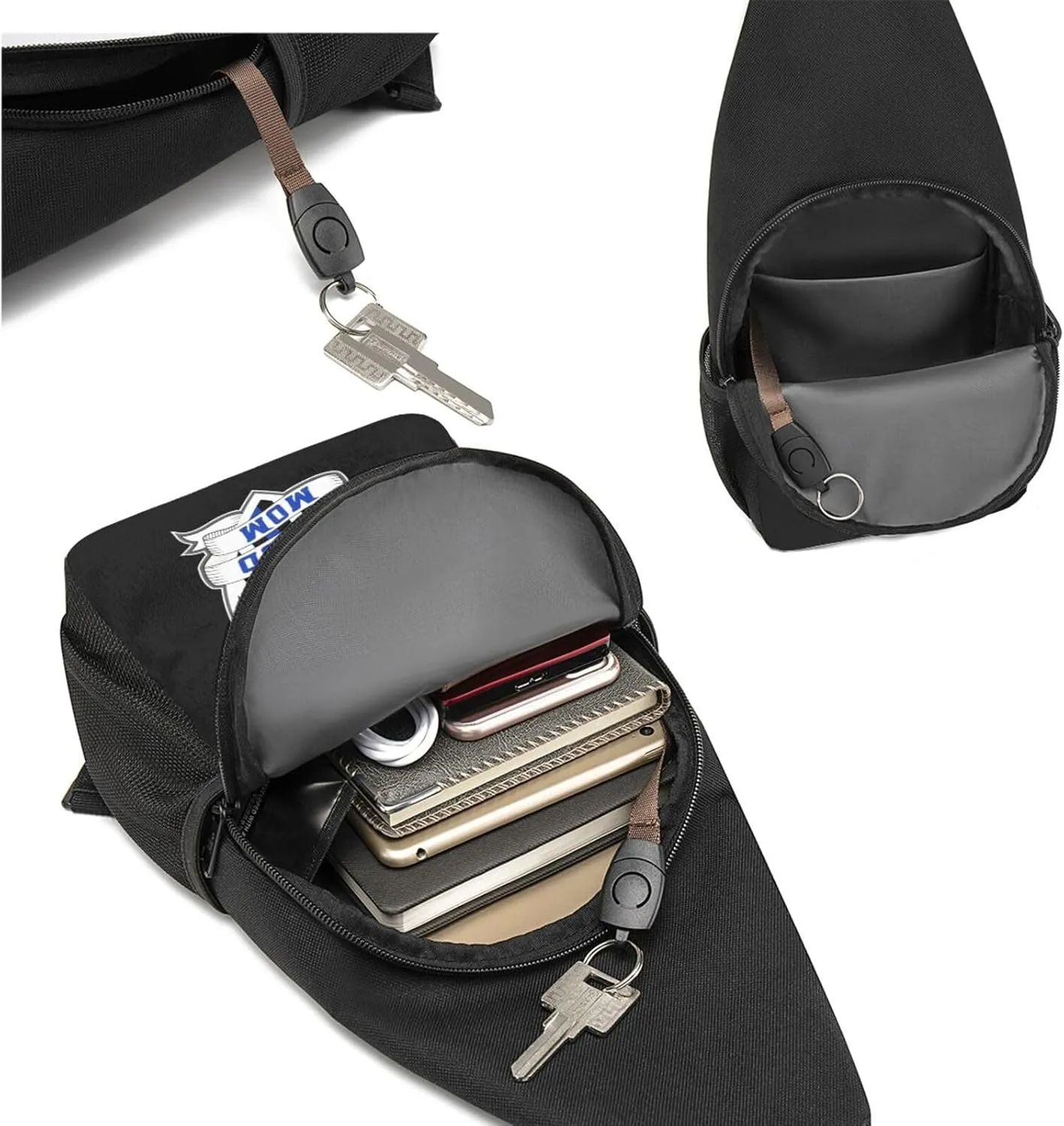 Proud Police Mom Sling Bag Crossbody Backpack Shoulder Casual Daypack Bags for Men Women