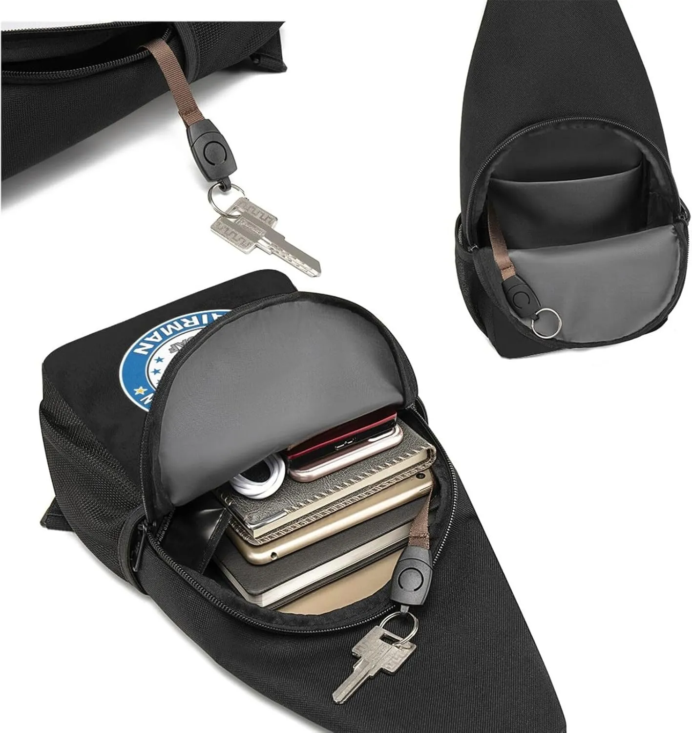 Proud Supporter of an Airman Air Force Sling Bag Crossbody Backpack Shoulder Casual Daypack Bags for Men