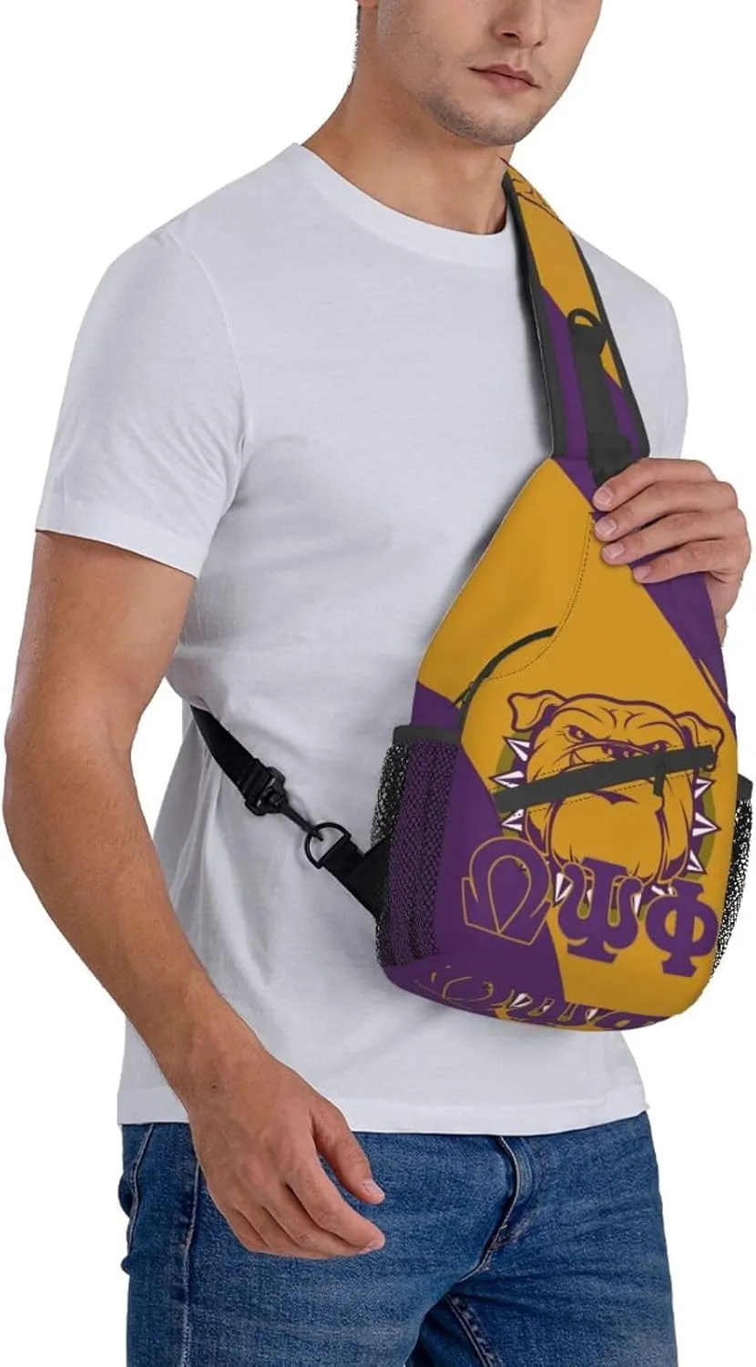 Psi Phi Sling Bag Crossbody Travel Hiking Chest Backpack Shoulder Daypack For Men